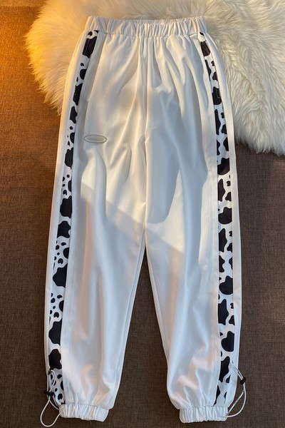 Γυναικείο αθλητικό παντελόνι με ψηλή μέση και επιγραφή