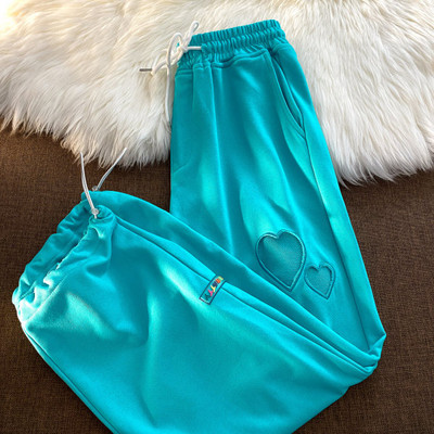 Ležerne ženske sportske hlače s visokim strukom i vezicama