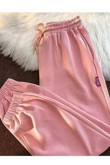 Дамски изчистен спортен панталон с ластици 