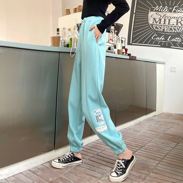 Γυναικείο αθλητικό παντελόνι με εμβλήματα - τρία χρώματα