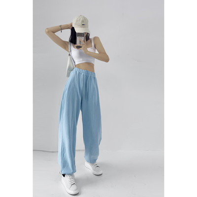 Αθλητικό παντελόνι  με ελαστική μέση και κορδόνια