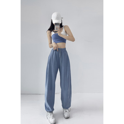 Αθλητικό παντελόνι  με ελαστική μέση και κορδόνια