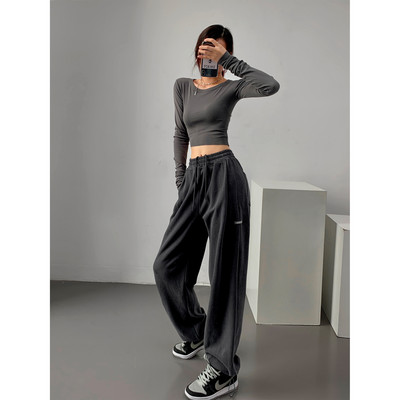 Αθλητική γυναικεία μονόχρωμη φόρμα με ψηλή μέση