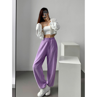 Αθλητική γυναικεία μονόχρωμη φόρμα με ψηλή μέση