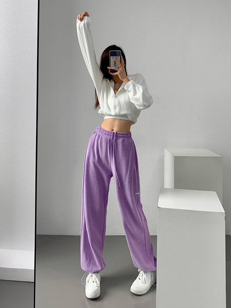 Αθλητική γυναικεία μονόχρωμη φόρμα με ψηλή μέση