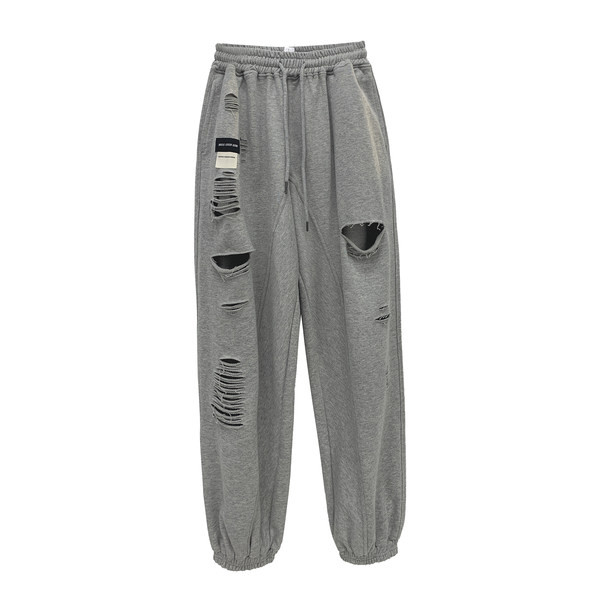 Καθημερινό φαρδύ παντελόνι με σκισμένο εφέ