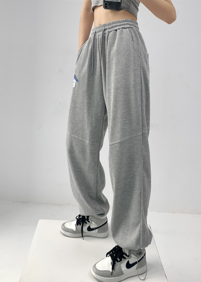 Casual γυναικεία φόρμα με ψηλή μέση και κορδόνια