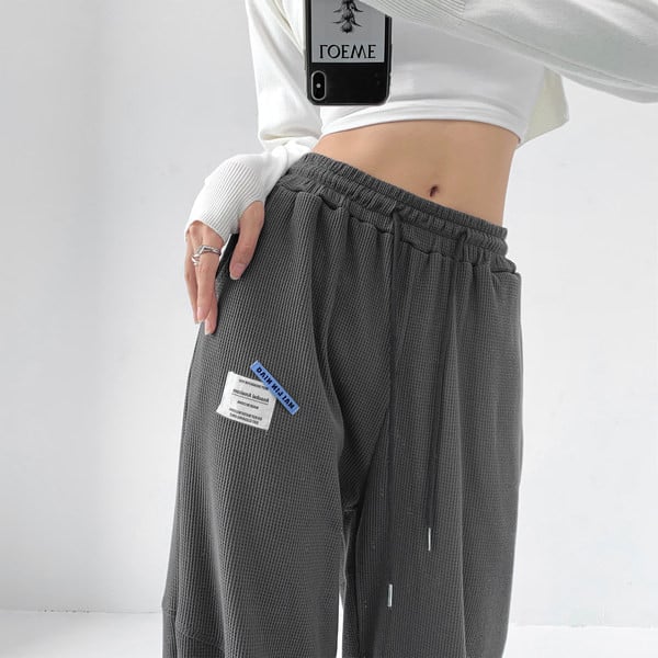 Casual γυναικεία φόρμα με ψηλή μέση και κορδόνια