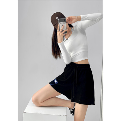 Спортни дамски шорти с ластична талия в няколко цвята