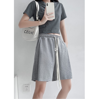 Naiste vabaaja lipsudega 3/4 lühikesed püksid