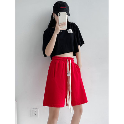 Naiste vabaaja lipsudega 3/4 lühikesed püksid