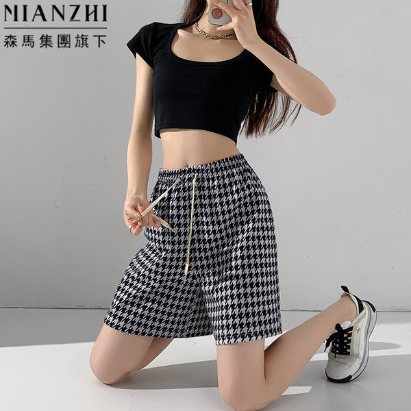 Γυναικείο καρό casual παντελόνι με κορδόνια