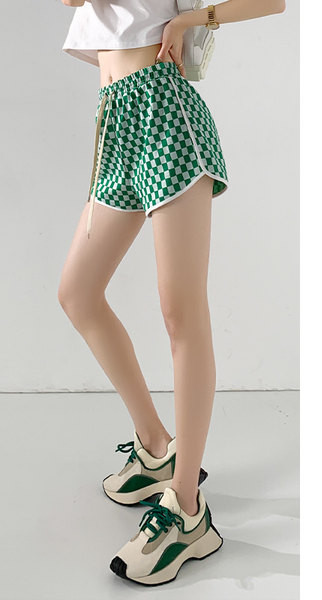 Casual γυναικείο καρό σορτς με κορδόνια
