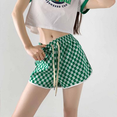 Casual γυναικείο καρό σορτς με κορδόνια