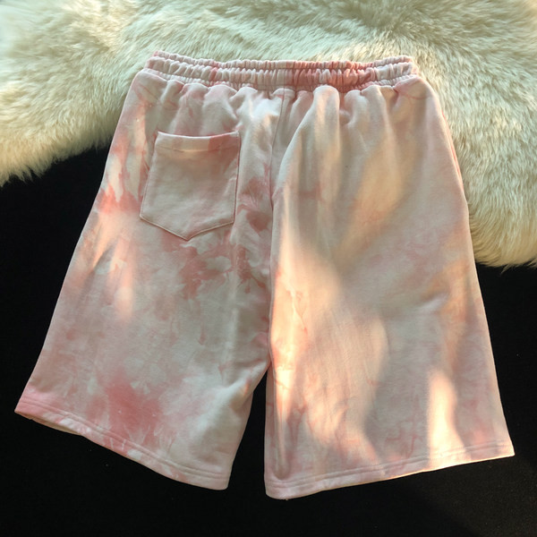 Дамски шорти с апликация и връзки широк модел