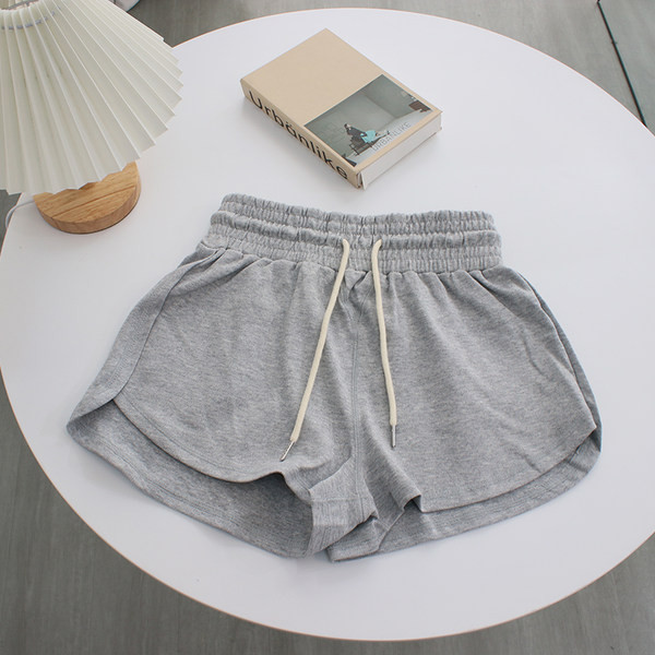 Lühikesed puuvillased lühikesed püksid elastse vöökoha ja lipsudega