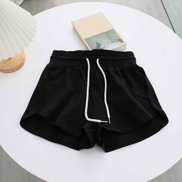 Lühikesed puuvillased lühikesed püksid elastse vöökoha ja lipsudega