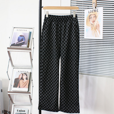 Καρό casual παντελόνι με ελαστική μέση