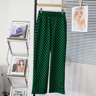 Καρό casual παντελόνι με ελαστική μέση