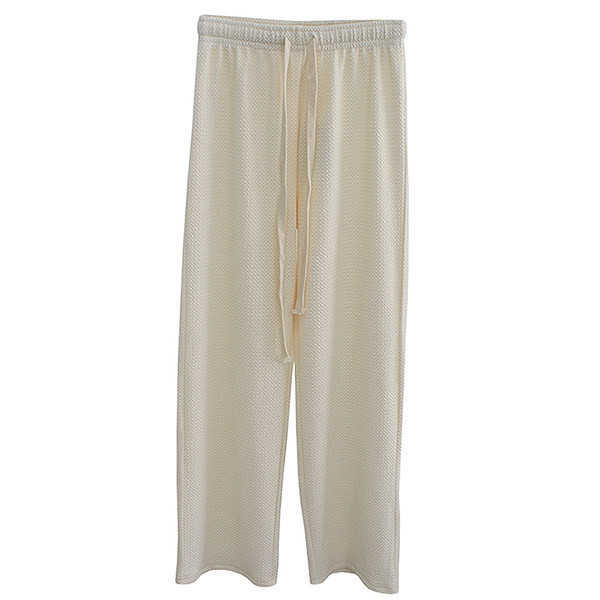 Široke ravne ženske sportske hlače na vezanje