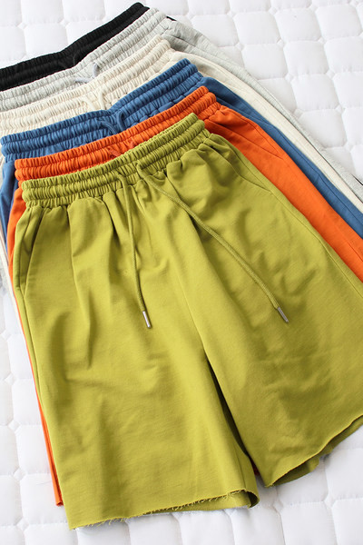 Σπορ μονόχρωμο παντελόνι με ελαστική μέση