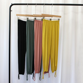 Λεπτό casual παντελόνι με κορδόνια στον αστράγαλο