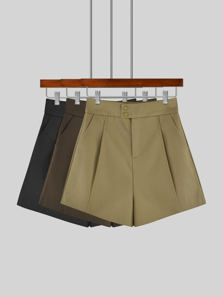 Ženske široke kratke hlače s visokim strukom