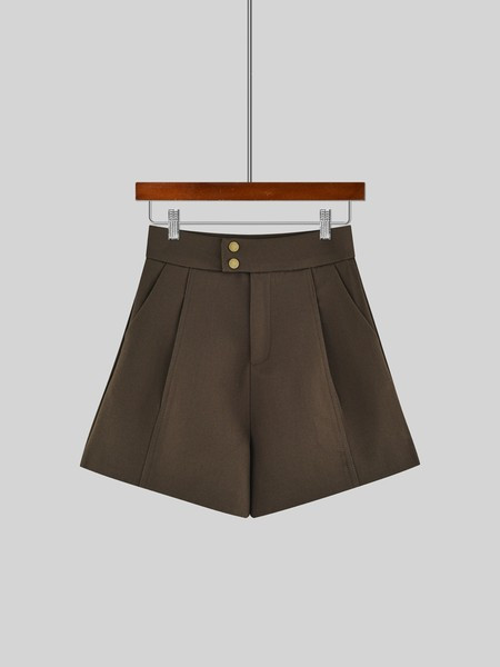 Ženske široke kratke hlače s visokim strukom
