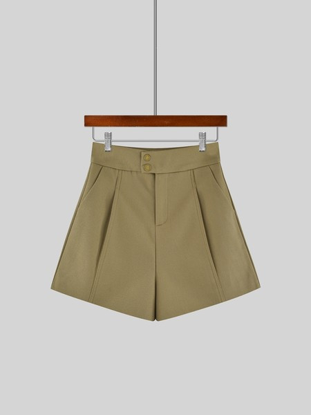 Ženske široke kratke hlače s visokim strukom