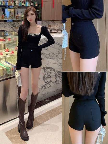 Naiste mustad lühikesed püksid