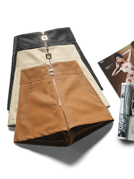 Moodsad naiste läikivad lukuga püksid