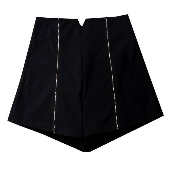 Γυναικείο σορτς  ψηλόμεσο - μαύρο χρώμα