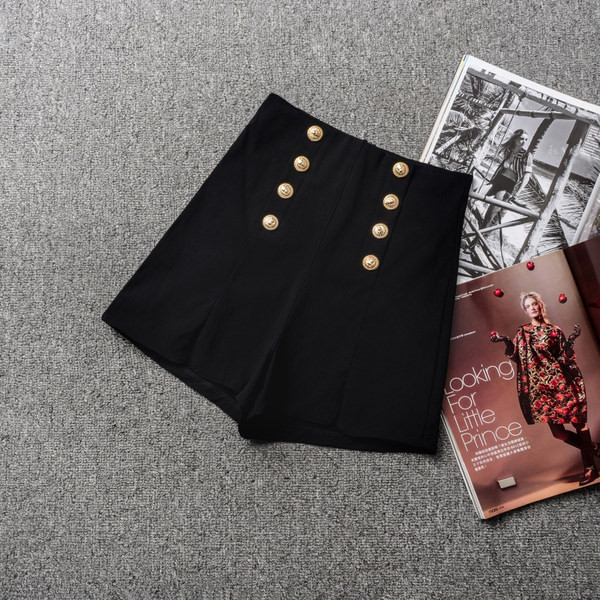 Moderne ženske kratke hlače s gumbima-crne boje