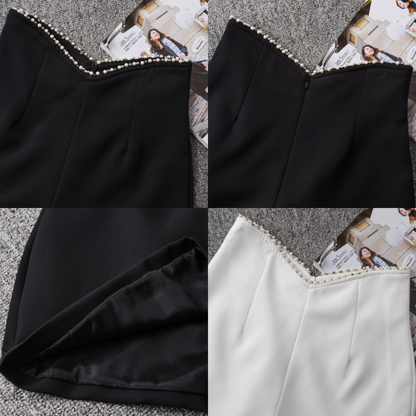 Kõrge vöökohaga ja pärlitega naiste lühikesed püksid