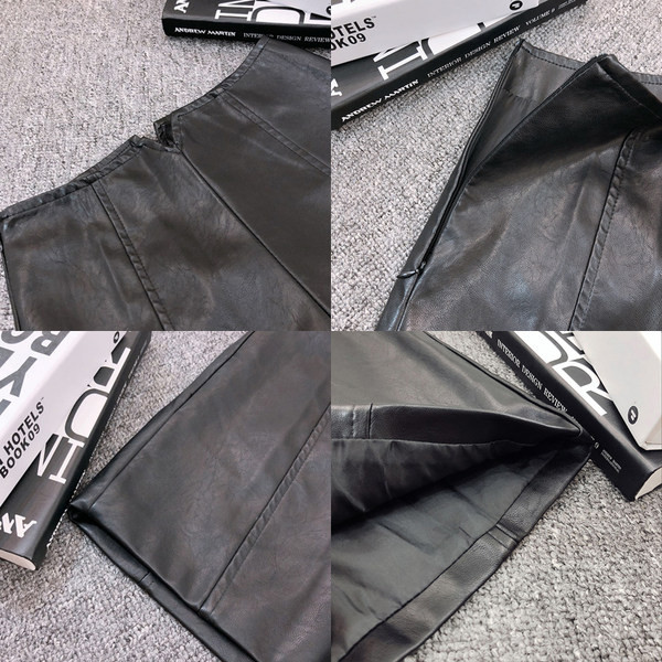 Γυναικείο σορτς από οικολογικό δέρμα και φερμουάρ