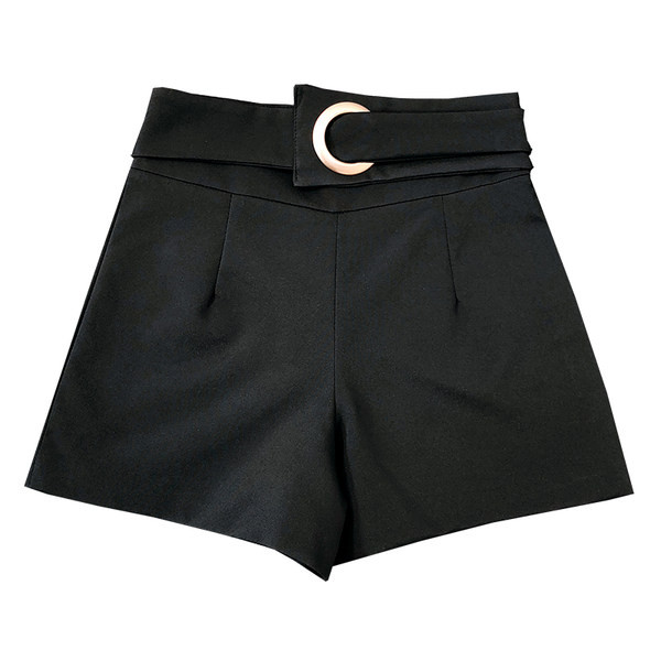 Γυναικείο σορτς με μεταλλική διακόσμηση και ψηλόμεσο