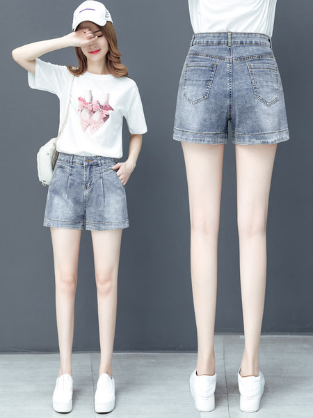 Naiste vabaaja teksapüksid - sinine värv