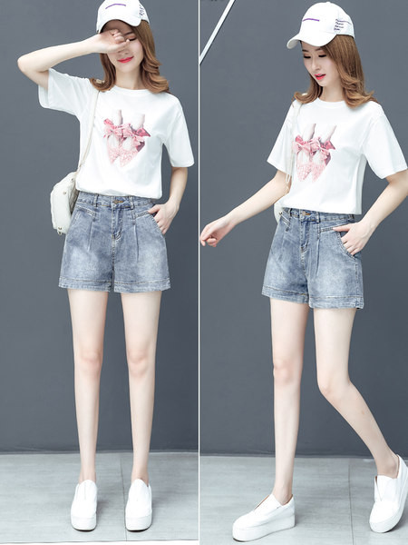 Naiste vabaaja teksapüksid - sinine värv