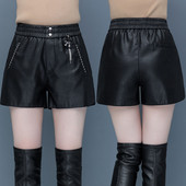 Γυναικείο έκο δερμάτινο σορτς με ελαστική μέση