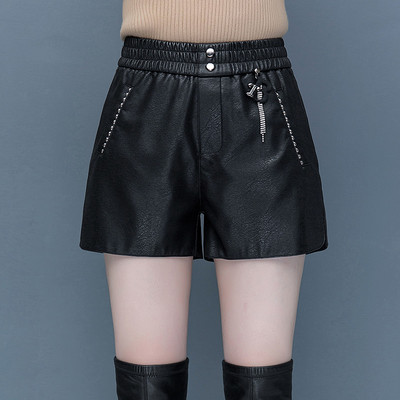 Γυναικείο έκο δερμάτινο σορτς με ελαστική μέση