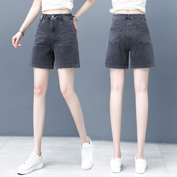 Ženske traper kratke hlače s visokim strukom i džepovima