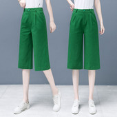 Дамски къс панталон прав модел с висока талия 