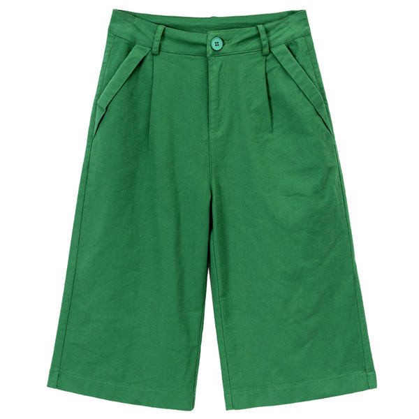 Дамски къс панталон прав модел с висока талия 