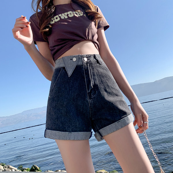 Μοντέρνο φαρδύ μοντέλο γυναικείο κοντό τζιν