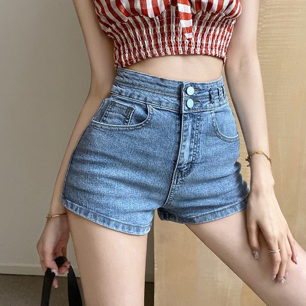 Ψηλόμεσο τζιν σορτς σε δύο χρώματα