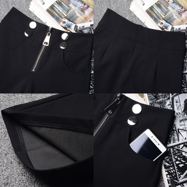 Σορτς με φερμουάρ και διακοσμητικά κουμπιά