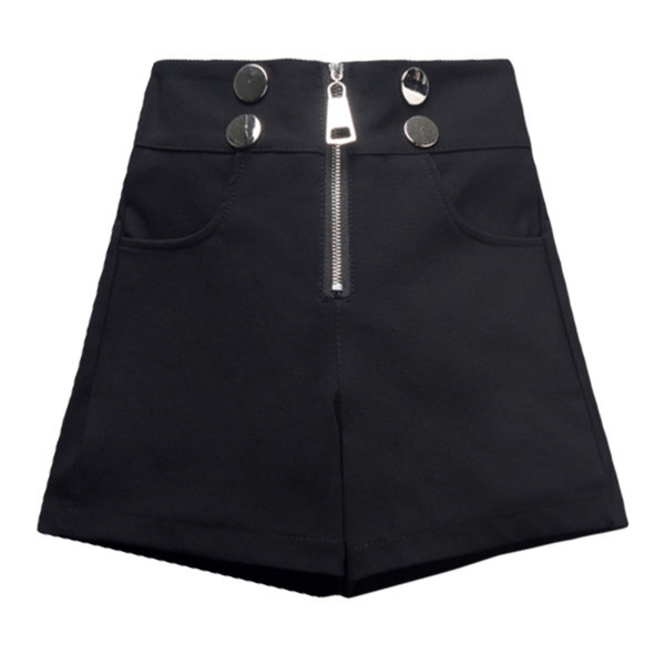 Σορτς με φερμουάρ και διακοσμητικά κουμπιά