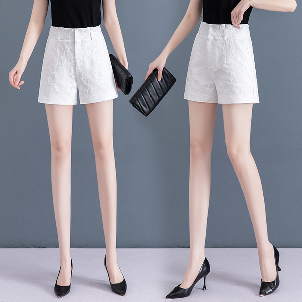 Къси дамски панталони с висока талия - два цвята