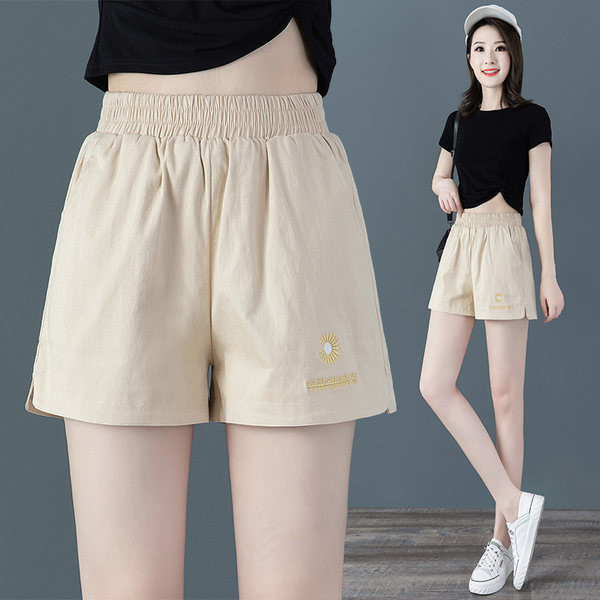 Ежедневни панталони с бродерия и ластична талия