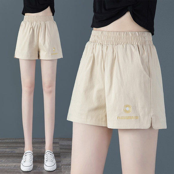 Ежедневни панталони с бродерия и ластична талия